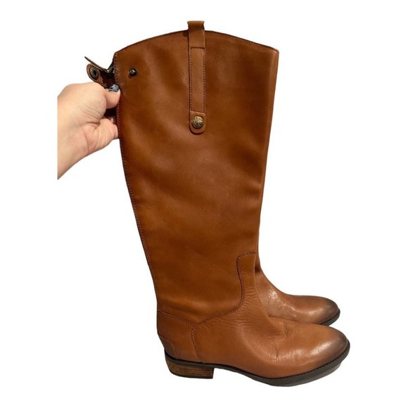 Sam Edelman NWOB Penny Whiskey Leather Riding Boot Size 6.5 Wide Calf - Picture 3 of 11